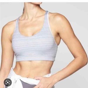 Athleta Jacquard Slate Gray Transcendence Bra